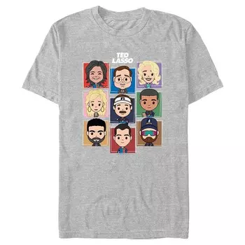 Мужская футболка с милым рисунком персонажей мультфильма Ted Lasso Licensed Character, цвет Athletic Heather