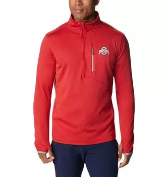 Мужская футболка с молнией до половины длины Columbia Scarlet Ohio State Buckeyes Park View