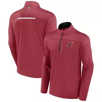 Мужская футболка с молнией до половины и логотипом Cardinal Arizona Cardinals Defender Fanatics