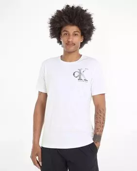 Мужская футболка с монограммой с короткими рукавами Calvin Klein Jeans, белый