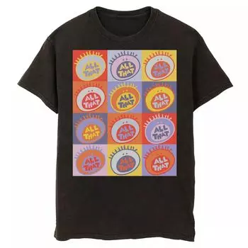 Мужская футболка с мульти-логотипом Nickelodeon All That Pop Art и графическим рисунком Licensed Character