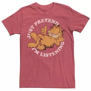 Мужская футболка с надписью Garfield Not Listening Licensed Character, цвет Red Heather