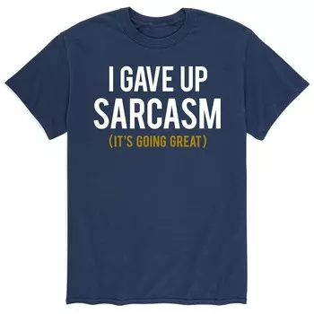 Мужская футболка с надписью «Gave Up Sarcasm» Licensed Character, темно-синий