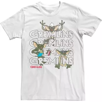 Мужская футболка с надписью Gremlins Licensed Character, белый