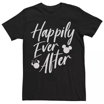 Мужская футболка с надписью «Happily Ever After» в стиле «Микки Маус» Disney, черный