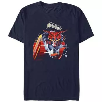 Мужская футболка с надписью «Judas Priest: Защитники свершившегося» Licensed Character, синий