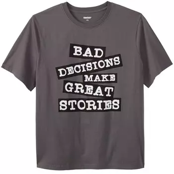 Мужская футболка с надписью Kingsize Big & Tall с рисунком KingSize, цвет Bad Decisions
