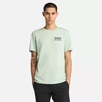 Мужская футболка с надписью на спине и рукавом Timberland, цвет cameo green