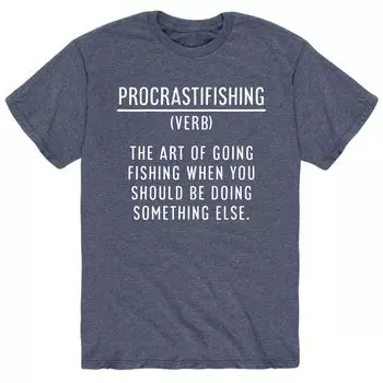Мужская футболка с надписью Procrastifishing Definition Licensed Character