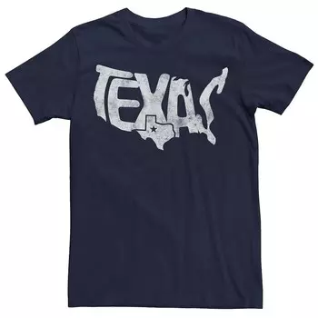 Мужская футболка с надписью Texas Lonestar Map Destination Licensed Character, темно-синий