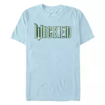 Мужская футболка с надписью «wicked logo» и саундтреком. Licensed Character, цвет chambray