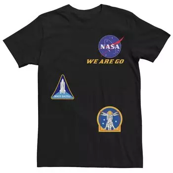 Мужская футболка с наклейками NASA We Are Go Shuttle Licensed Character