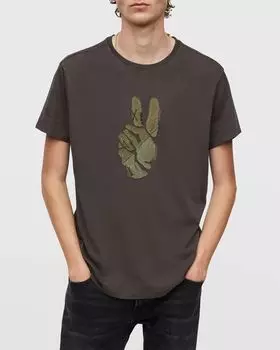 Мужская футболка с нашивкой в виде черепа John Varvatos, цвет Coal