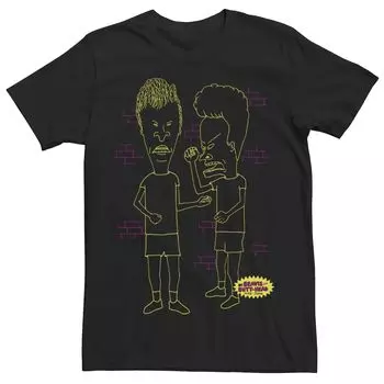 Мужская футболка с неоновым контуром Beavis And Butthead Licensed Character