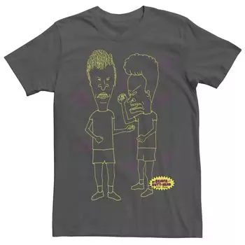 Мужская футболка с неоновым контуром Beavis & Butthead Licensed Character