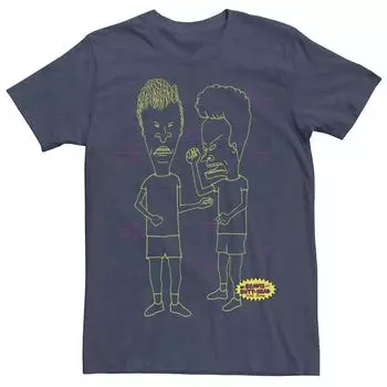 Мужская футболка с неоновым контуром Beavis & Butthead Licensed Character