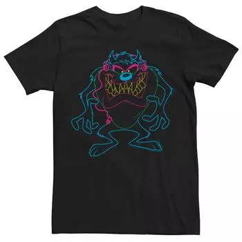 Мужская футболка с неоновым контуром Looney Tunes Taz Licensed Character