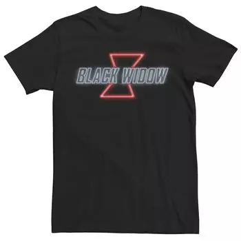 Мужская футболка с неоновым логотипом Marvel Black Widow Licensed Character