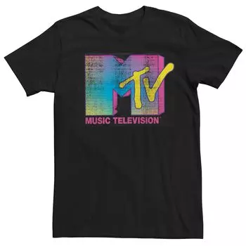 Мужская футболка с неоновым логотипом MTV Licensed Character, черный