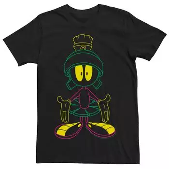 Мужская футболка с неоновым рисунком Looney Tunes Marvin The Martian Licensed Character