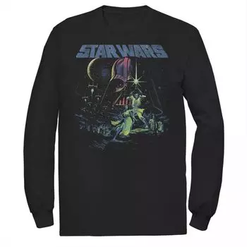 Мужская футболка с неоновыми брызгами «Звездные войны» Group Shot Star Wars