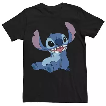 Мужская футболка с непринужденной спиной Disney's Lilo & Stitch Licensed Character, черный