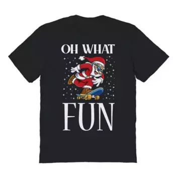 Мужская футболка с новогодним принтом Santa oh what fun Licensed Character, черный