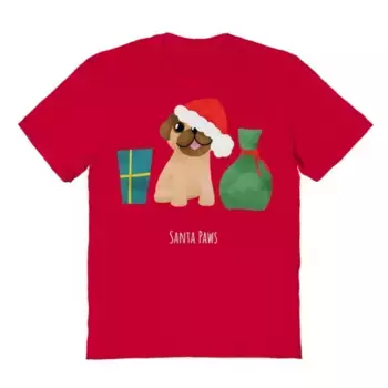 Мужская футболка с новогодним принтом Santa Paws Licensed Character, красный