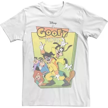 Мужская футболка с обложкой для группового снимка Disney's A Goofy Movie Licensed Character, белый