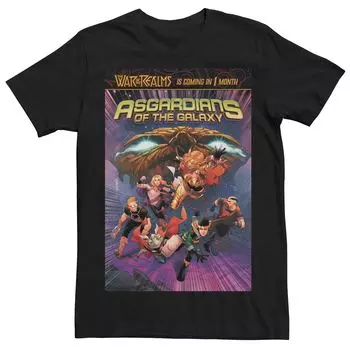 Мужская футболка с обложкой комиксов Marvel Asgardians Of The Galaxy War Of Realms Group Licensed Character