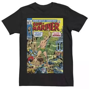 Мужская футболка с обложкой комиксов Marvel Namor Battles The Human Race Licensed Character