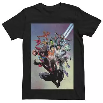 Мужская футболка с обложкой комиксов Marvel's Spider-Man Miles Group Licensed Character
