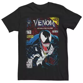 Мужская футболка с обложкой комиксов Marvel Venom и графическим рисунком Licensed Character, черный