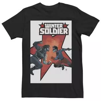Мужская футболка с обложкой комиксов Marvel Winter Soldier Buckey Against RJ Licensed Character