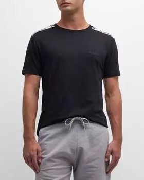 Мужская футболка с окантовкой на плечах Moschino, цвет Black