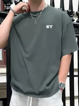 Мужская футболка, с открытыми плечами, графика, буквы Manfinity, серый