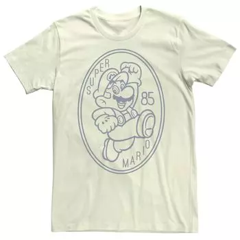 Мужская футболка с овальным значком и графикой Nintendo Super Mario Vintage 85 Licensed Character