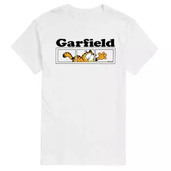 Мужская футболка с панельным логотипом Garfield Licensed Character, белый