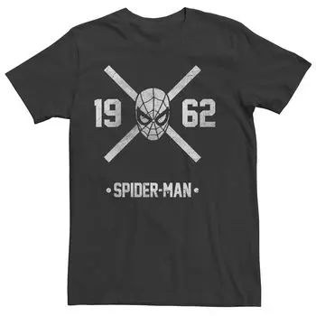 Мужская футболка с перекрещенным логотипом Marvel's Spider-Man 1962 Licensed Character