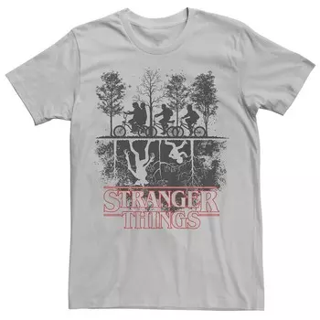 Мужская футболка с перевернутым логотипом Stranger Things Licensed Character, цвет Silver