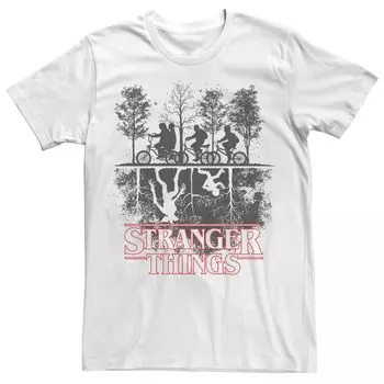 Мужская футболка с перевернутым логотипом Stranger Things Licensed Character, белый
