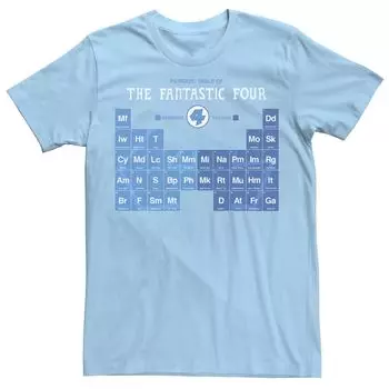Мужская футболка с периодической таблицей «Фантастическая четверка» и злодеи Marvel Disney