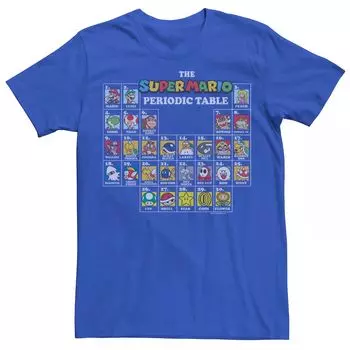 Мужская футболка с периодической таблицей символов Nintendo Super Mario Licensed Character
