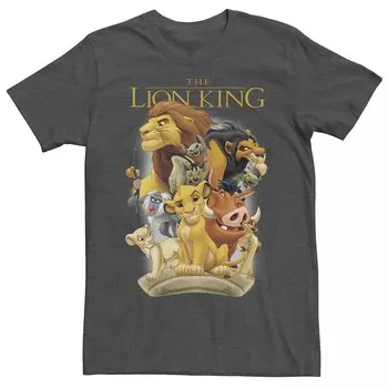 Мужская футболка с персонажами Disney's The Lion King Pride Land Licensed Character, цвет Charcoal Heather