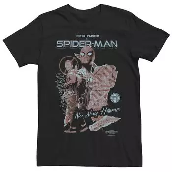 Мужская футболка с плакатом «Человек-паук Marvel: нет пути домой без маски» Licensed Character