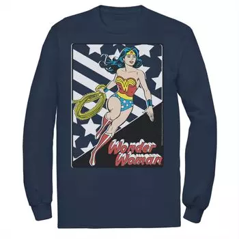Мужская футболка с плакатом DC Comics Wonder Woman со звездами и полосками Licensed Character