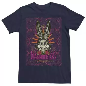 Мужская футболка с плакатом Dia De Los Muertos Looney Tunes Bugs Bunny Licensed Character