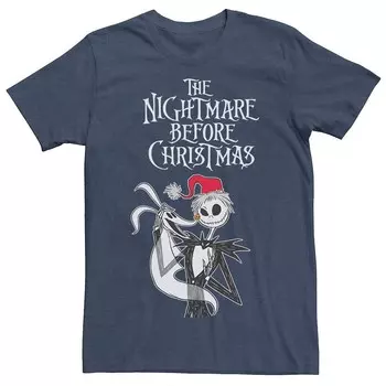 Мужская футболка с плакатом Disney's «Кошмар перед Рождеством» Licensed Character, цвет Navy Heather