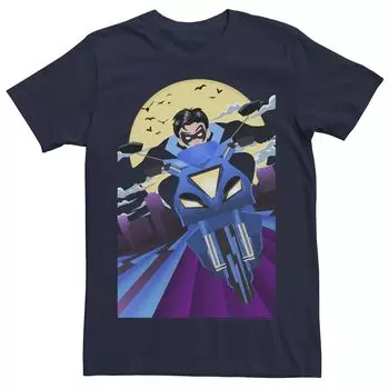 Мужская футболка с плакатом для мотоцикла DC Fandome Batman Nightwing Licensed Character