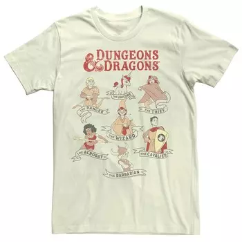Мужская футболка с плакатом Dungeons & Dragons Textbook Players Licensed Character, цвет Natural